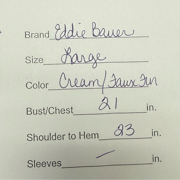 Eddie Bauer White Down Puffer Vest L Faux Fur Collar Winter Warm Outerwear - Picture 12 of 12